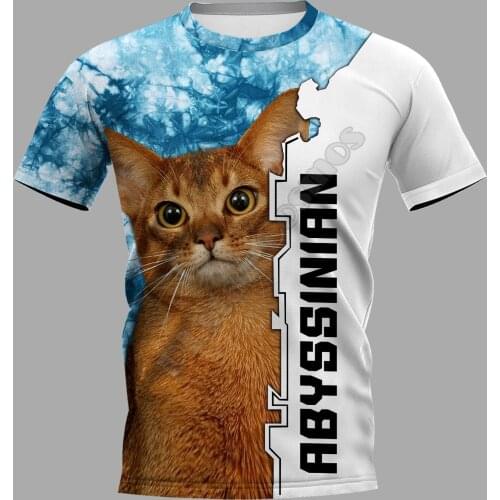 PLstar Cosmos Abyssinan 3D Printed t-shirt Harajuku Streetwear T shirts Funny Animal Men For Women Short Sleeve 07