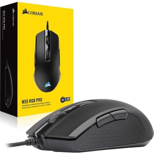 CORSAIR M55 RGB PRO Ambidextrous Multi-Grip Gaming Mouse, Backlit RGB LED, 12400 DPI, Optical (CN version)