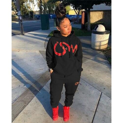 Imcute Streetwear Tracksuit 2 Two Piece Set Women Outfits Winter Loose Sweat Suit Matching Sets Hoodie Sweatpants Female Baggy