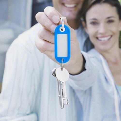 Fashion Plastic ID Key Tags Labels Split Ring Key Chains Key Rings Numbered Name Baggage Luggage Tags