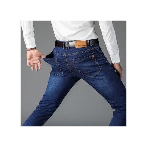 2020 New Cotton Jeans Men High Quality Famous Brand Denim trousers soft mens pants Winter Thick jean fashion Thick autumn winter