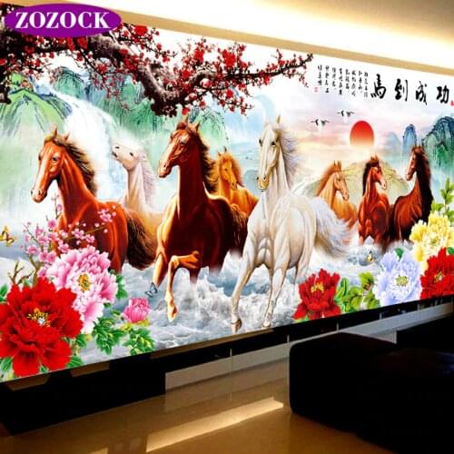 DIY Handmade Set for Embroidery Kits,chinese Cross stitch DMC Animal horse Precision printing patterns Cross-stitch Home Decor