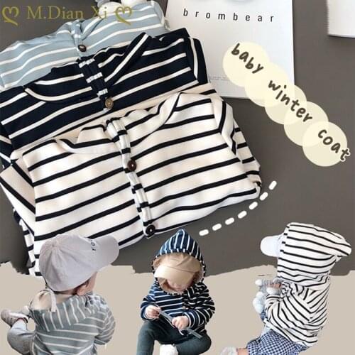 New Style Baby Toddler Infant Boys Girls Clothes Stripe Winter Warm Coat Outerwear Jacket Kids Cute Coat Clothes