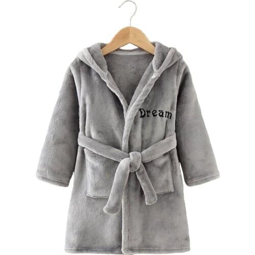 Baby Girl Sleepwear Cute Children Flannel Bathrobe Soft Kids Pajamas Robe Clothes for Boy Cartoon Homewear for Girls 2-8 Years