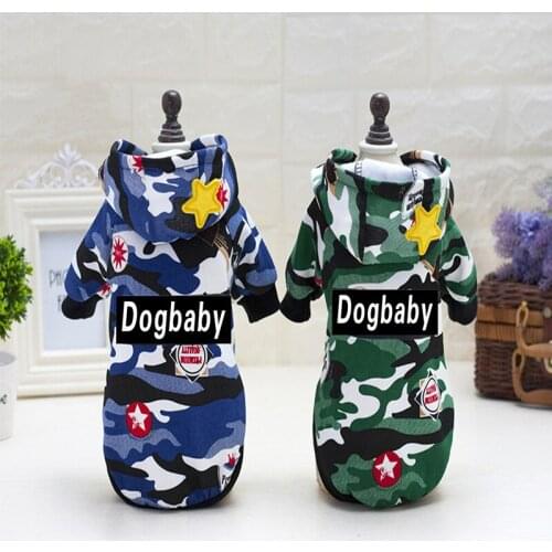 Pet Dog Coat Camouflage Hooded Sweatshirt Jacket Coat Small Medium Puppy Dog Clothes Winter Autumn Dashing Fashion Dog Clothing