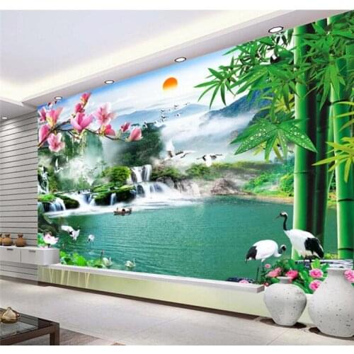 Custom Wallpaper Waterfall Scenery Falls Landscape Paintings Mural Paintings 3D Background Walls