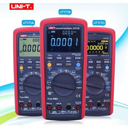 UNI-T UT171A/UT171B/UT171C Industrial True RMS Digital Multimeters; VFC Measurement, USB/Bluetooth Communication