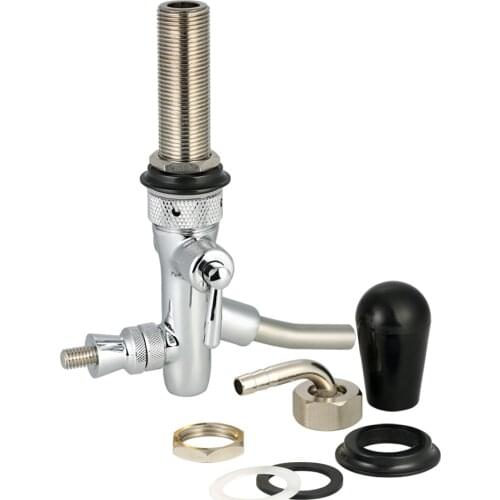 Adjustable F-low Control Chrome Draft Beer-faucet Tap G5/8 Shank Long Stem Home Brew Keg Tap