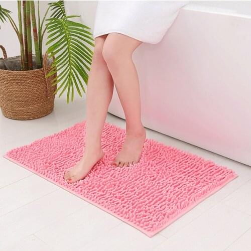 Chenille Bath Mats Anti-slip Washable Absorbent Doormat Outdoor Bedroom Study Bathroom Living Room Kitchen Entrance Floor Mat