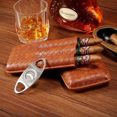 CIGARLOONG Cigar Tube Cigar Moisturizing Travel Portable Case with Cigar Cutter Knife Gift Box Package Humidor Case CF-0131