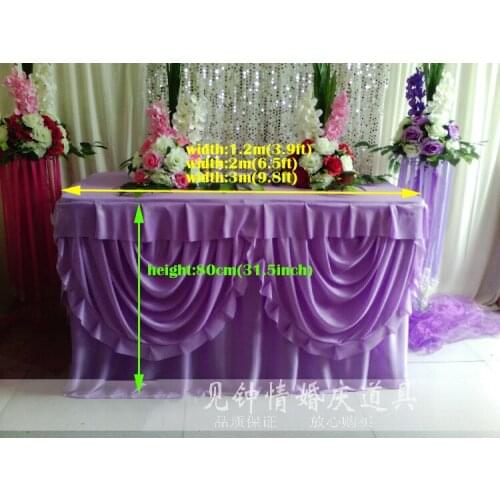 Lilac table skirt welcome champagne tower candlestick tablecloth wholesale wedding supplies wedding decoration