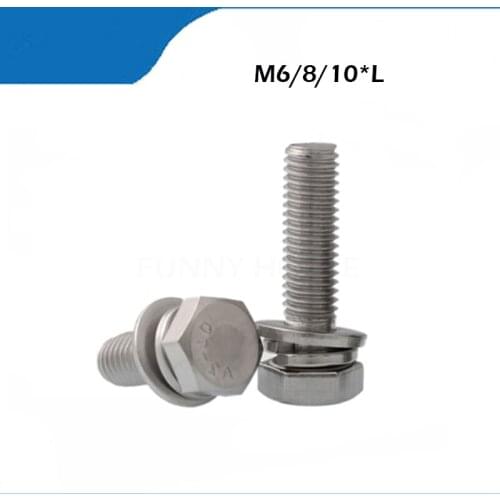 Special stainless steel 304 hex screws trio combination screwdriver combination screw M6/8/10 * L