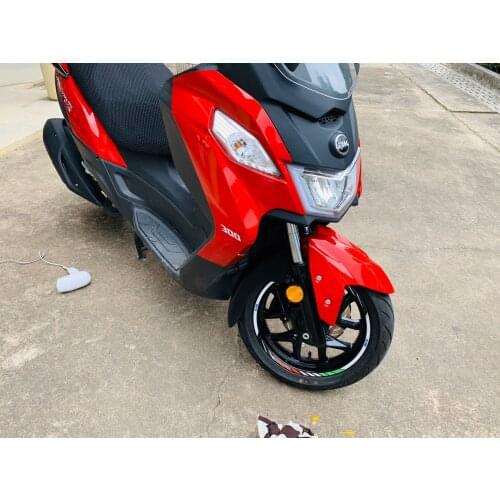 1 Set Motorcycle Front 15in Rear 14in Wheel Tire Steel Rings Rainbow Color Change Stickers Car Styling for SYM Maxsym400i