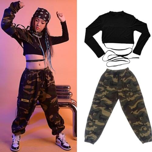 Girls Hip-Hop Dance Costumes For Kids Catwalk Stage Outfits Hiphop Jazz Dance Costumes Street Dancing Wear Rave Clothes DQS5852