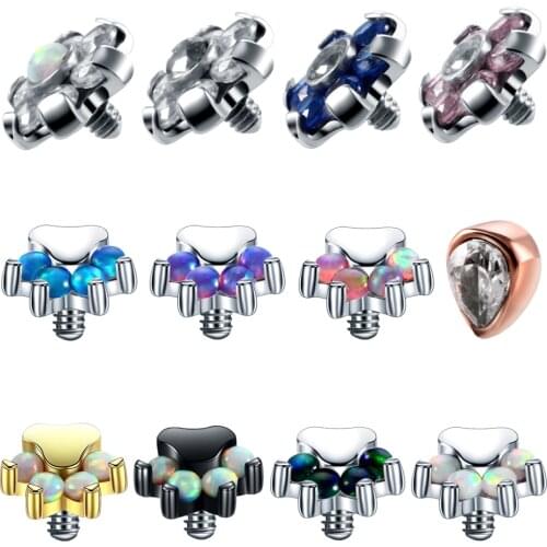 1 Piece Top/Base Micro Dermal Piercing Tops Inner 16G Flower Skin Diver Base Sexy Hide-it Skin Piercing Base Steel Body Jewelry