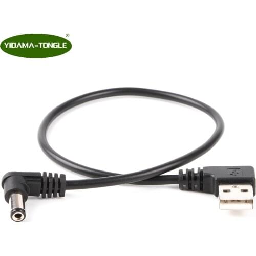 Angled USB to 5.5/2.1mm Barrel Power 5V 5.5 X 2.1 mm Mini DC Jack Plug Cable