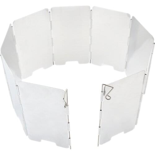 9 Plates Outdoor Gas Stove Wind Shield Foldable Camping Cooking Burner Windproof Screen Aluminium Alloy Picnic Stove Windshield