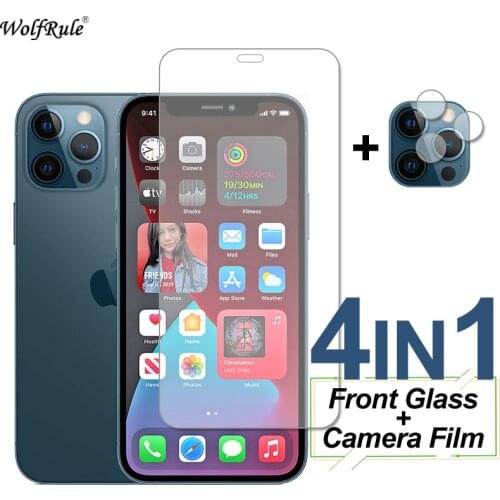 4-In-1 Tempered Glass For iPhone 13 Mini 12 11 Pro Max SE 2020 Screen Protector Lens Film For iPhone X XR XS 8 7 6 6S Plus