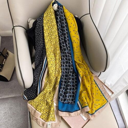 Autumn and Winter Womens Cotton Linen Scarf Plain Weave Printing Geometric Outdoor Decoration Shawl Wrap Tops Warm Long Turban