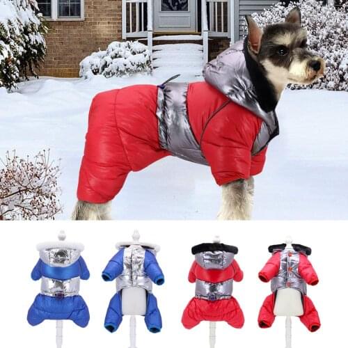 Winter Small Dog Clothes Waterproof Puppy Clothing Jacket Warm Reflective Dog Pet Clothes Hoodie for Small Medium Dogs York Red