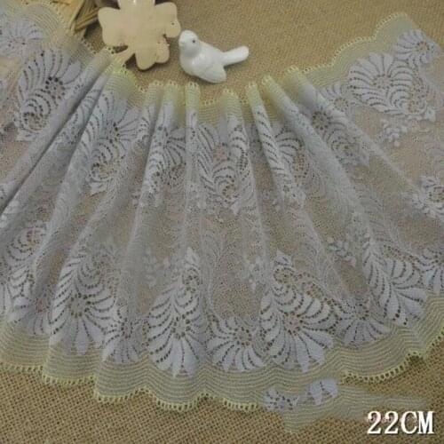 10Meters High Quality Elastic Stretch Lace Trims For Clothing Accessories Dress Sewing Applique Costume Bilateral Fabrics 22cm