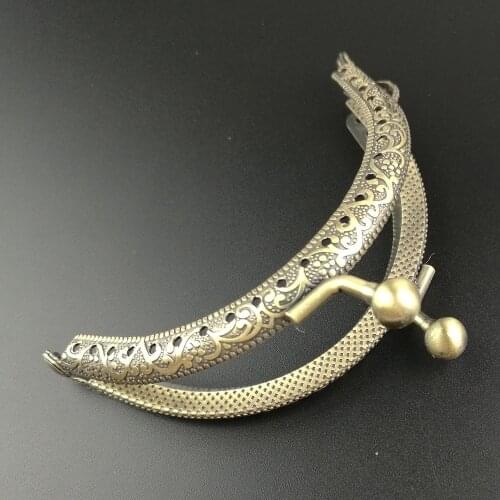 10pcs/lot DIY 8.5cm Antique Brass Metal Purse Frame Ring Kiss Clasp Handle for Bag Craft Bag Making Sew Round Mouth Gold
