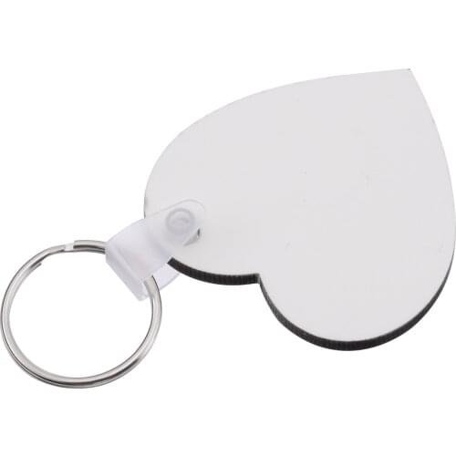 10pcs New Special Heart Blank Board Sublimation Printing Keyrings MDF Sublimation Key Rings For Heat Press Machine