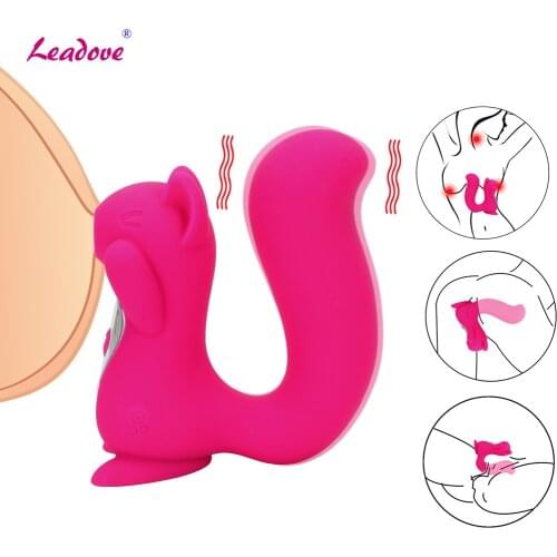 10 Speeds USB Charge Cute Squirrel Sculpt Sucking Tongue Vibrator Nipple Sucker Clitoris Licking Stimulator Sex Toys for Women