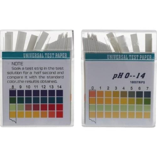 100 Strips 0-14 PH Alkaline Acid Indicator Paper Water Saliva Litmus Testing Kit