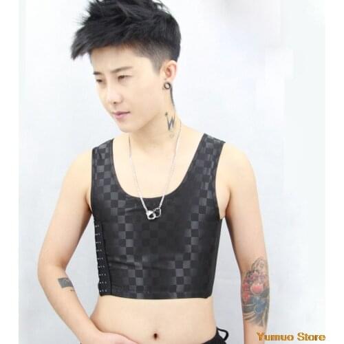 2021 Silk Chest Lesbian Underwear Binder Tomboy Trans Les FTM Short Flat Breast Shaper Corset Womens Cosplay Vest Tank Tops