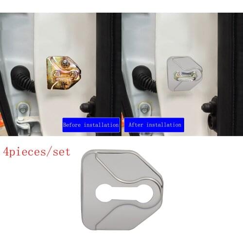 4 pcs silver Stainless Steel Car Door Lock Protective Buckle Cover case for Subaru Forester XV Outback