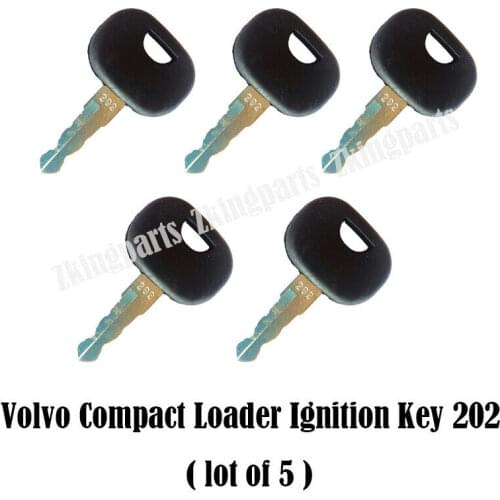 5PCS Heavy Equipment Key 202 RE183935 ELI80-0093 Fits For Volvo Compact Loader