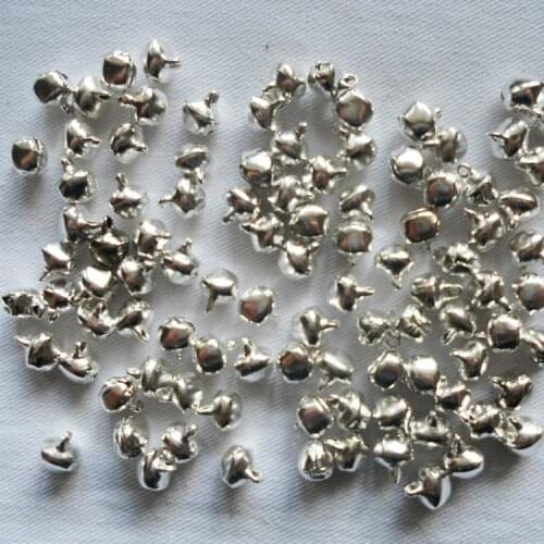 50PCS/Lot. Wholesale 8mm silver jingle Bells DIY Lacing bells Christmas decoration Noel ornament Crafts material Bracelets OEM