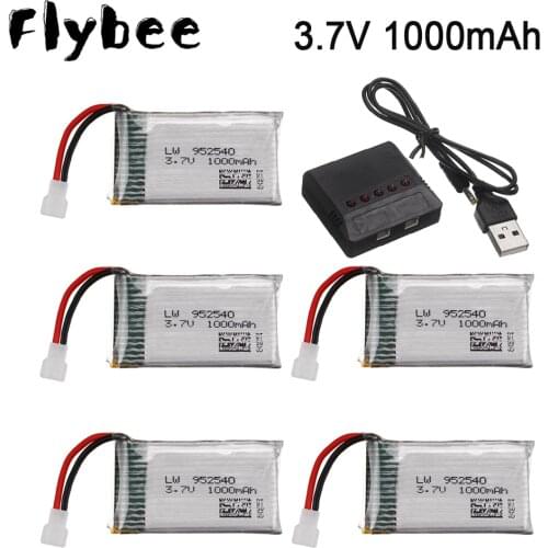 3.7V 1000mAh 25C Lipo Battery for Syma X5 X5C X5SC X5SW TK M68 CX-30 K60 905 V931 RC Quadcopter 3.7V batteries with 5in1 Charger