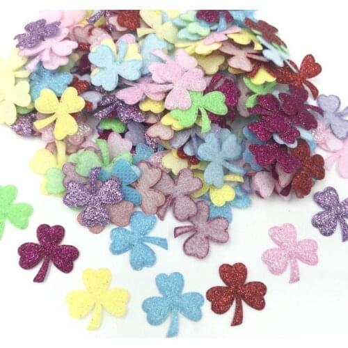 DIY 200PCS Mixed Colors flower Felt Appliques Glitter Sequins Sewing Accessories 21MM