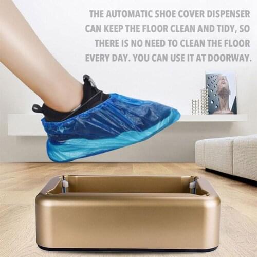 Automatic Shoe Cover Dispenser Smart Anti-slip Labor Saving Dispenser for Home Office Gold