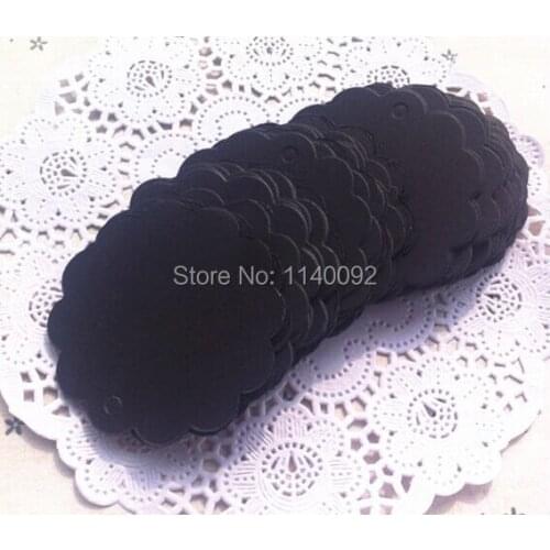 Free shipping 400 pcs a lot dia.6cm blank 350 gsm round black paper hang tag/gift packing tag/handmade soap swing tag