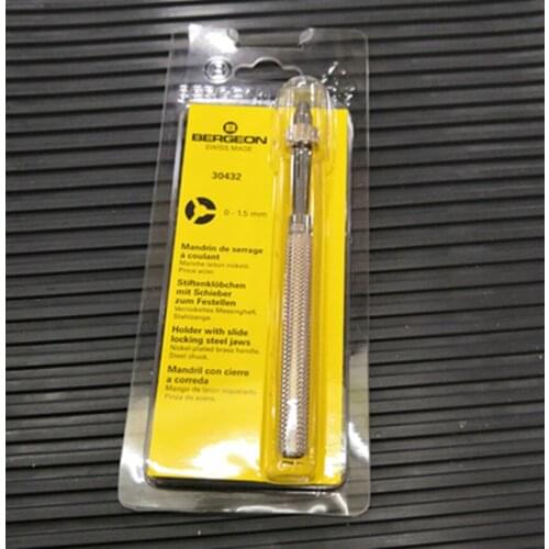 BG 30432 Holder with slide locking stel jaws Mandril con cierre a correda fix the watch tools 0-1.5mm