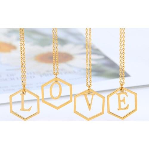 A-Z Letter Initial Necklace For Women Stainless Steel Chain Choker Male Female Fashion Necklaces Jewelry Gift Choker Collier