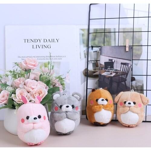 1pc Lovely Plush Toy Soft Stuffed Cartoon Animal Dog/Rabbit/Marmot/Bear Keychain Bag Pendant Doll Kid Christmas Gift