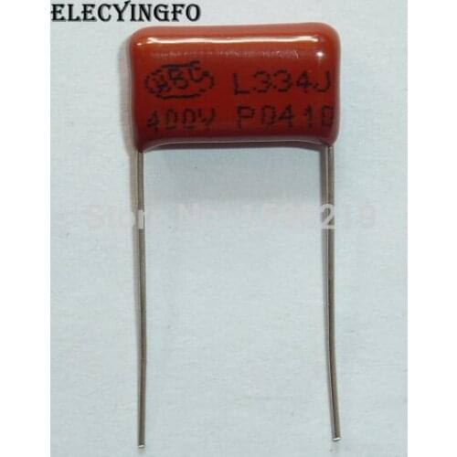 100pcs CBB capacitor 334 400V 334J 0.33uF 330nF P15 CL21 Metallized Polypropylene Film Capacitor
