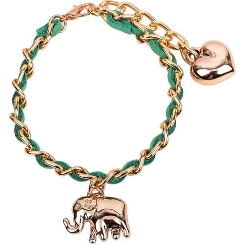 Hot Korean Style Wholesale String Chain Bracelet Trendy Nepal Elephant Women Alloy Accessories Adjustable Birthday/Lover Gift