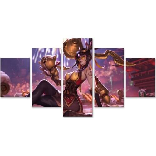 LoL Vayne Artwork Print Poster Home Decor 5 Pieces Wall Art Modern Modular Bedside Background Pictures Canvas Painting