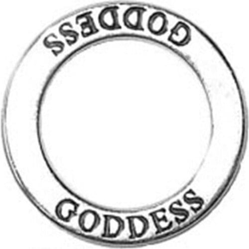 Metal crafts circle message Goddess charms pendants Pentagram Pentacle Protection accessories diy