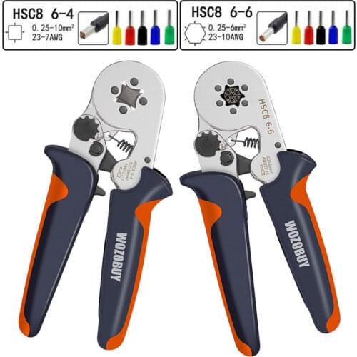 WOZOBUY Wire Ferrule Tubular Terminal Crimping Tools Mini Electrical Pliers Kits, HSC8 6-4/6-6 High Precision Clamp Sets