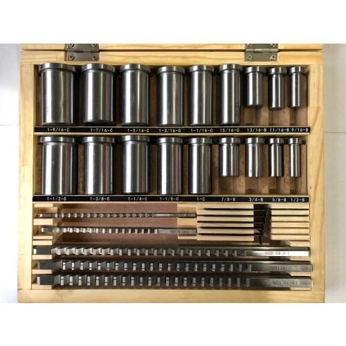 30pcs Keyway Broach Set 5pcs Broaches 1/2''-1-1/2'' + 18pcs Bushings + 7 Shims Top Quality