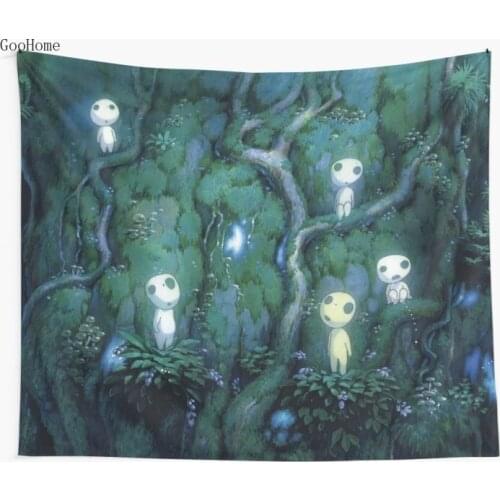 Kodama Studio Ghibli Wall Tapestry Cover Beach Towel Throw Blanket Picnic Yoga Mat Home Decoration