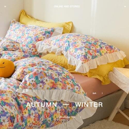 1 Pair 48*74cm Literary Style Pastoral Pillowcase Cotton Sweety Princess Embroidery Ruffle Pillow Cover Ruffle Lace Pillowcase