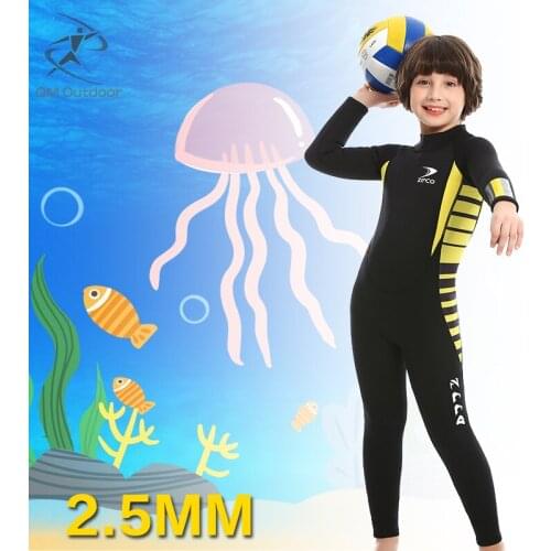 2.5mm Neoprene Wetsuit For Boys Diving Suit One-piece Set Kids Thermal Swimsuit Sun-proof Wet Suit
