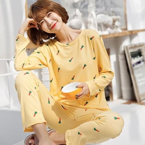 New product manufacturers selling paragraphs more than age season female nightwear long-sleeved leisurewear female thin round co
